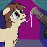  animal_genitalia brown_hair cum equine erection fellatio feral foxfoxplz green_eyes hair horse love mammal mind_control my_little_pony oral oral_sex penis pony sex tongue tongue_out 