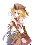  bad_id bad_pixiv_id bag blonde_hair blue_eyes hat matsuyama_nozomu midriff navel necktie original short_hair solo 