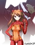  bodysuit brown_hair eva_02 long_hair mecha multicolored multicolored_bodysuit multicolored_clothes neon_genesis_evangelion orange_bodysuit plugsuit rebuild_of_evangelion red_bodysuit ryoumoto_ken see-through shikinami_asuka_langley souryuu_asuka_langley test_plugsuit 