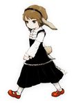  absurdres animal_ears bad_id bad_pixiv_id brown_hair bunny_ears child copyright_request dress feral_lemma hairband highres short_hair solo tail walking 