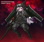  bad_id bad_pixiv_id gloves gun load_bearing_vest long_hair mecha_musume military original sigama solo vest weapon white_hair wings yellow_eyes 