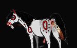  anus black_background equine f&aelig;ces feathers feces half-erect horse indian mammal markings paleface penis plain_background pooping raised_tail red_markings reigns scat signature solo tribal 