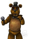  2014 animatronic bear five_nights_at_freddy&#039;s freddy_(fnaf) hat kamikitty looking_at_viewer machine male mammal mechanical open_mouth plain_background queenkami robot solo teeth video_games 