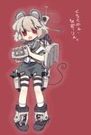  alternate_costume animal_ears bad_id bad_pixiv_id biyon cosplay fubuki_(kantai_collection) fubuki_(kantai_collection)_(cosplay) grey_hair jewelry kantai_collection looking_at_viewer machinery mouse_ears mouse_tail nazrin open_mouth pendant red_eyes short_hair sketch solo tail touhou translated turret 