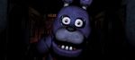  ambiguous_gender animated animatronic anthro blue_body bonnie_(fnaf) dark first_person_view five_nights_at_freddy&#039;s game green_eyes horror lagomorph looking_at_viewer machine mammal mechanical nightmare_fuel open_mouth poster rabbit robot room teeth unknown_artist why 