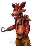  2014 animatronic canine clothing eye_patch eyewear five_nights_at_freddy&#039;s fox foxy foxy_(fnaf) fur hook kamikitty looking_at_viewer machine male mammal mechanical open_mouth queenkami robot sharp_teeth solo teeth video_games 