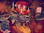  candle canine hat mammal martini playing_cards suit top_hat wolf 