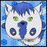  2014 anthro bluwolfie canine female fur green_eyes hair icon mammal snow wolf 