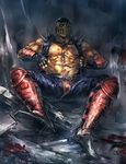  bulge helmet highres hokuto_no_ken jagi kamizawa_(sark) mask muscle scar spikes 