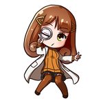  aoki_hagane_no_arpeggio brown_hair chibi glasses hair_ornament hyuuga_(aoki_hagane_no_arpeggio) long_hair looking_at_viewer one_eye_closed pensuke solo yellow_eyes 