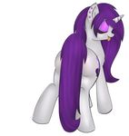  2014 animated blinking butt cutie_mark equine female feral hair horn long_hair mammal my_little_pony original_character plain_background presenting presenting_hindquarters purple_hair pussy solo tongue tongue_out unicorn white_background wickedsilly 