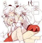  1boy 1girl animal_ears ass breast_grab breast_sucking breasts crossdressing detached_sleeves dual_persona genderswap grabbing hard_translated hat hetero incest inubashiri_momiji karochii_(mochiya) large_breasts rough selfcest shirt_lift siblings sketch tail tokin_hat touhou translated trap twins wolf_ears wolf_tail 