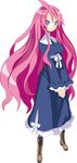  ahoge artina_(disgaea) blue_dress blue_eyes boots cross-laced_footwear disgaea dress full_body harada_takehito lace-up_boots long_hair makai_senki_disgaea_4 official_art pink_hair smile solo standing transparent_background very_long_hair 