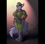  anthro boots canine cigarette dracojeff general mammal military smoke solo tagme uniform wolf 