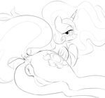  2014 anus back_and_white blush butt dotkwa equine female feral friendship_is_magic hair horn mammal my_little_pony princess_celestia_(mlp) pussy sketch solo winged_unicorn wings 