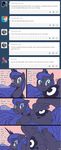  2014 anus blue_eyes blue_fur blue_hair blush butt comic cutie_mark english_text equine female feral friendship_is_magic fur hair horn ihavnoname long_hair looking_at_viewer looking_back mammal my_little_pony presenting princess_luna_(mlp) pussy raised_tail smile solo text tumblr winged_unicorn wings 