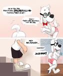  anthro bow_tie canine caught clothing comic crossdressing dialog dog dreamworks eyewear fur gift green_eyes human male mammal mr._peabody mr._peabody_and_sherman seth-iova sherman sniffing solo text tumblr underwear white_fur 