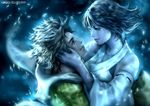  1boy 1girl blonde_hair couple final_fantasy final_fantasy_x reza_kabir short_hair tidus yuna 