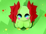  bellossom blue_eyes blush breasts cleavage clothed clothing female flora_fauna looking_at_viewer looking_up nintendo plantpenetrator pok&eacute;mon solo video_games 