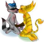  anthro black_nose blush brown_nose claws crossover duo eyes_closed fur gay gloves grey_fur hat interspecies kissing kneeling lombax maddogfan male mammal mask mutual_masturbation nude penis pink_penis plain_background raccoon ratchet ratchet_and_clank sex sly_cooper sly_cooper_(series) stripes tongue tongue_out video_games white_background yellow_fur 