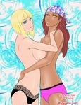  2girls breasts dark_skin karui large_breasts multiple_girls naruto naruto_shippuuden red_hair samui short_hair sousaku_nori 