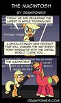  2014 applejack_(mlp) big_macintosh_(mlp) blonde_hair brother_and_sister cellphone clothing cutie_mark dialog drawponies duo earth_pony english_text equine eyewear female freckles friendship_is_magic glasses green_eyes hair horse iphone male mammal my_little_pony phone pony sibling tape text 
