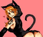  1girl animal_ears artist_request ass breasts cat_ears cat_tail nami nami_(one_piece) neko one_piece orange_hair solo tail 