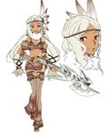  aimee_matchlock amy_matchlock bow_(weapon) braid bravely_default:_flying_fairy bravely_second bravely_second:_end_layer crossbow dark_skin hair_ornament official_art square_enix tattoo weapon white_hair 