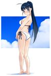  ass bikini black_hair blue_eyes blush katatsuka_kouji long_hair original swimsuit 