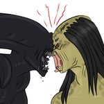  &lt;3 alien alien_(franchise) ambiguous_gender animated black_body dreadlocks forced forced_oral humor oral oral_sex predator_(franchise) sex tan_body 