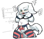  ball_gag balls bound bow canine dog doraemon erection gag male mammal norinori peko penis solo 