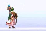  1girl animated animated_gif green_hair jewelry kid_icarus long_hair lots_of_jewelry lowres palutena pole_dancing staff super_smash_bros. very_long_hair 