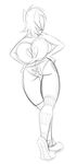  &lt;3 anthro big_breasts breasts butt clothed clothing creeper cutie_mark earth_pony equine female from_behind half-dressed hands_on_hips horse jrvanesbroek mammal minecraft monochrome my_little_pony original_character panties pony shoes side_boob sketch socks solo standing underwear video_games 