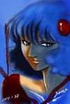  blue_eyes blue_hair densetsu_kyojin_ideon female kitty_kitten solo 