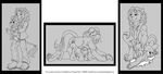  anal barbs black_and_white cub dragon feline friendship_is_magic gay lion male mammal monochrome my_little_pony pebblelion penis size_difference small_penis smudge_proof spike_(mlp) young 