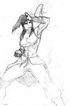  abs avatar_(series) blocking bracer breasts flick-the-thief greyscale hair_tubes korra large_breasts monochrome muscle muscular_female nickelodeon ponytail sketch the_legend_of_korra 