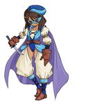  blue_mage boots brown_eyes brown_hair cape class_change dark_skin final_fantasy final_fantasy_tactics final_fantasy_v gloves hat knife mask rapha_galthena short_hair solo tun 