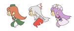  animated animated_gif chibi fujiwara_no_mokou hiroya_juuren hong_meiling multiple_girls parody patchouli_knowledge running smooooch touhou 