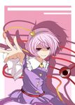  bad_id bad_pixiv_id eyeball grin hairband komeiji_satori outstretched_hand pink_eyes pink_hair short_hair smile solo third_eye ton_(artist) touhou unoen 