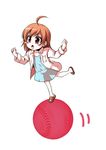  ahoge baseball brown_eyes brown_hair chibi dress kouji_(campus_life) last_order polka_dot short_hair solo to_aru_majutsu_no_index 