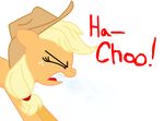  2014 applejack_(mlp) earth_pony equine female feral friendship_is_magic horse mammal masterxtreme my_little_pony pony sneeze solo 