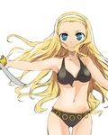  anlucea bikini blonde_hair blue_eyes dragon_quest dragon_quest_x long_hair solo swimsuit sword weapon yuu_(kfc) 