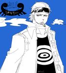  1boy blue_background cigar color_background goggles jacket male male_focus one_piece paulie shivanel smoking solo souji_(souji-59) water_7 