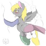  anal anal_penetration balls blonde_hair blush cold-blooded-twilight cum cutie_mark derpy_hooves_(mlp) equine female friendship_is_magic hair horse mammal my_little_pony oral oral_sex penetration penis pony sex socks tongue vaginal vaginal_penetration wingjob wings 