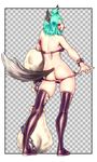  :p animal_ears ass boots breasts chain character_request checkered checkered_background earrings facial_mark from_behind gengoroumaru_(ambidextrous) green_hair highres jewelry looking_at_viewer looking_back lucent_heart medium_breasts o-ring o-ring_bottom panties pink_panties red_eyes sideboob solo tail thigh_boots thighhighs tongue tongue_out underwear 