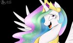  2014 daughter-of-fantasy equine female feral friendship_is_magic horn horse mammal my_little_pony princess_celestia_(mlp) smile solo winged_unicorn wings 