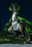  dragon forest green_dragon horn invalid_color male mayobug pulple_eyes solo tree wings 