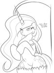  2014 alpha_channel english_text equine female feral friendship_is_magic horn horse looking_at_viewer mammal my_little_pony princess_celestia_(mlp) pussy solo text winged_unicorn wings zev 