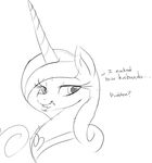  2014 english_text equine female feral friendship_is_magic horn horse looking_at_viewer mammal my_little_pony princess_cadance_(mlp) smile solo text winged_unicorn wings zev 