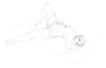 absurdres breasts character_request copyright_request cum cum_on_body cum_on_lower_body cum_on_stomach greyscale highres lineart lm_(legoman) lying monochrome nipples nude pregnant solo 